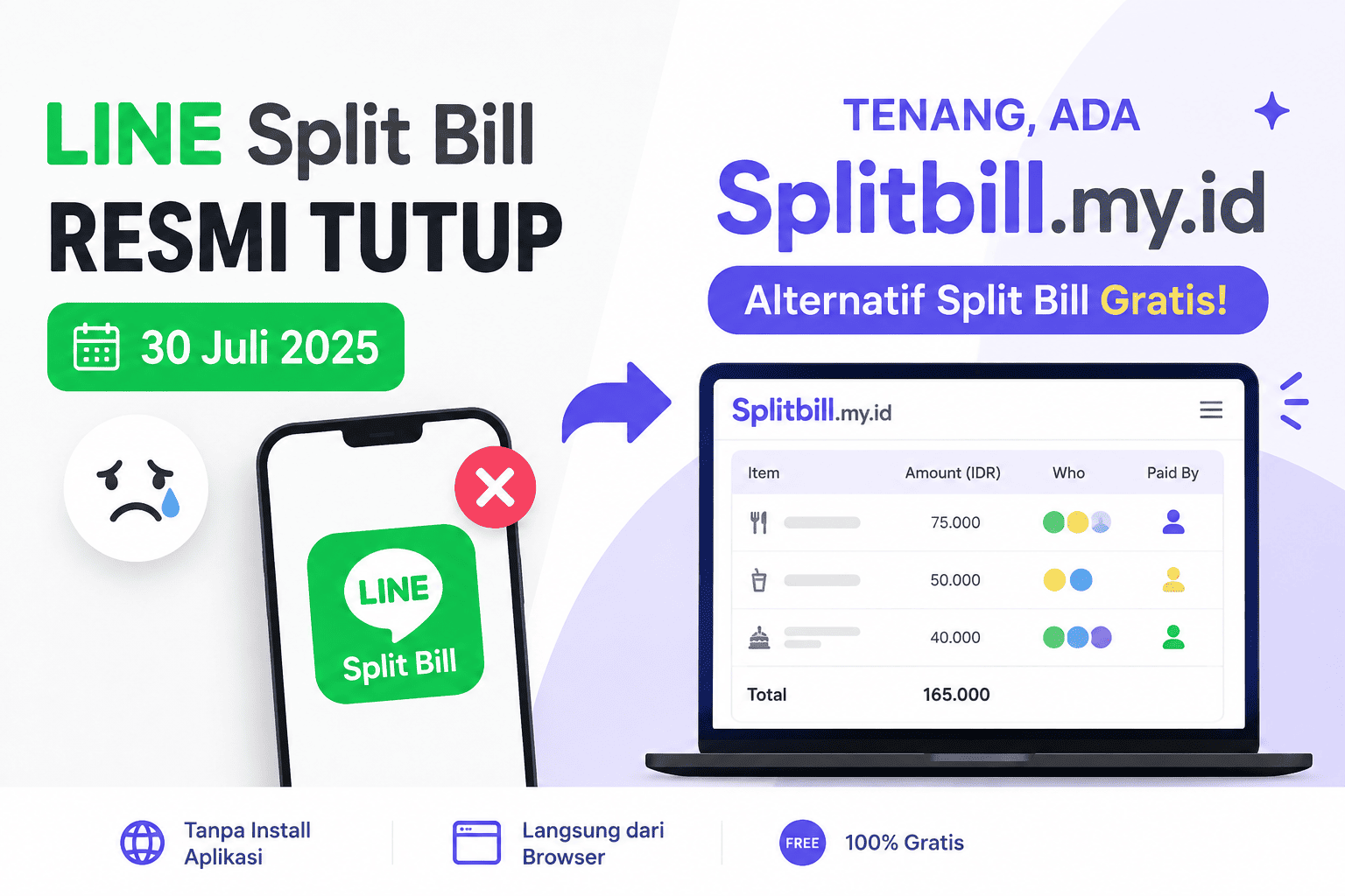 alternatif line split bill